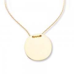 Round Disc Necklace 14K Yellow Gold