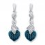 Diamond Earrings 1/5 ct tw Blue/White Sterling Silver