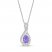 Lavender Lab-Created Opal & White Lab-Created Sapphire Necklace Pear/Round-Cut Sterling Silver 18"