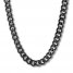Men's Curb Chain Necklace Black Ion-Plated Stainless Steel 24"