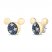 Disney Treasures Fantasia Blue Sapphire Earrings 1/20 ct tw Diamonds Sterling Silver/10K Yellow Gold