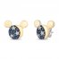 Disney Treasures Fantasia Blue Sapphire Earrings 1/20 ct tw Diamonds Sterling Silver/10K Yellow Gold