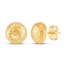 Dome Stud Earrings 14K Yellow Gold 8.5mm