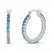 Vibrant Shades Aquamarine & Blue Topaz Hoop Earrings Sterling Silver