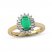Emerald Halo Ring 1/5 ct tw Diamonds 10K Yellow Gold