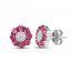 Le Vian Diamond & Ruby Stud Earrings 1/10 ct tw Diamonds 14K Vanilla Gold