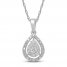 Diamond Pear Necklace 1/5 ct tw Round-cut Sterling Silver 18"