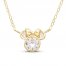 Children's Minnie Mouse Cubic Zirconia Necklace 14K Yellow Gold 13"