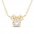 Children's Minnie Mouse Cubic Zirconia Necklace 14K Yellow Gold 13"