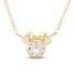 Children's Minnie Mouse Cubic Zirconia Necklace 14K Yellow Gold 13"