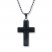 Men's Cross Necklace Black Stainless Steel 22" Length