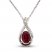 Lab-Created Ruby & White Lab-Created Sapphire Necklace Sterling Silver 18"