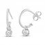 Diamond Solitaire Hoop Earrings 1/4 ct tw 10K White Gold