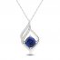 Blue & White Lab-Created Sapphire Necklace Sterling Silver 18"