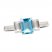 Swiss Blue Topaz & White Lab-Created Sapphire Three-Stone Ring Sterling Silver