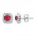 Lab-Created Ruby Earrings Diamond Accents Sterling Silver