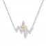 Heartbeat Necklace 1/8 ct tw Diamonds Sterling Silver/10K Gold