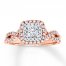 Diamond Engagement Ring 5/8 cttw Princess-cut 14K Two-Tone Gold