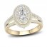 Multi-Diamond Engagement Ring 1-1/5 ct tw Oval/Round-Cut 14K Yellow Gold