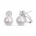 Cultured Pearl & White Topaz Earrings Sterling Silver