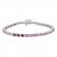 Vibrant Shades Lab-Created Ruby, Pink & White Lab-Created Sapphire Shades Bracelet Sterling Silver 7.25"