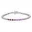 Vibrant Shades Lab-Created Ruby, Pink & White Lab-Created Sapphire Shades Bracelet Sterling Silver 7.25"