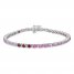 Vibrant Shades Lab-Created Ruby, Pink & White Lab-Created Sapphire Shades Bracelet Sterling Silver 7.25"