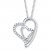 Diamond Heart Necklace 1/5 ct tw Round-cut 10K White Gold