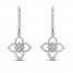 Floral Diamond Earrings 5/8 Carat tw 10K White Gold