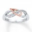 Wing & Infinity Ring 1/15 ct tw Diamonds Sterling Silver