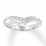 Leo Diamond Contour Ring 1/3 ct tw Round-cut 14K White Gold