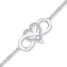 Heart Infinity Bracelet 1/8 ct tw Diamonds Sterling Silver