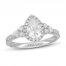 Neil Lane Premier Diamond Engagement Ring 1-5/8 ct tw Pear/Round 14K White Gold