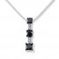 Black Diamond Necklace 1/2 ct tw Round-cut Sterling Silver