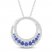 Blue & White Lab-Created Sapphire Circle Necklace Sterling Silver 18"
