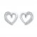 Diamond Heart Earrings 1/10 ct tw Round-cut Sterling Silver