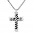 Men's Curb Chain Cross Necklace Stainless Steel 24"