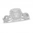 Neil Lane Diamond Engagement Ring 1-1/18 ct tw Radiant/Round 14K White Gold