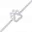 Diamond Paw Anklet 1/15 ct tw Round-cut Sterling Silver