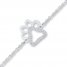 Diamond Paw Anklet 1/15 ct tw Round-cut Sterling Silver