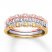 Diamond Anniversary Ring 1/6 ct tw Round-cut 10K Tri-Color Gold