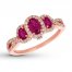 Le Vian Natural Ruby Ring 1/4 cttw Diamonds 14K Strawberry Gold