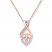 Heart Necklace 1/15 ct tw Diamonds 10K Rose Gold