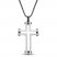 Men's Cross Necklace Black Ion Plating Stainless Steel 24"