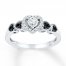 Black/White Diamonds 1/5 ct tw Promise Ring Sterling Silver