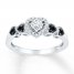 Black/White Diamonds 1/5 ct tw Promise Ring Sterling Silver