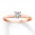 Diamond Solitaire Ring 1/4 Carat Round-cut 14K Rose Gold