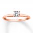 Diamond Solitaire Ring 1/4 Carat Round-cut 14K Rose Gold