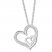Diamond Heart Necklace 1/20 ct tw Round-cut Sterling Silver