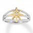 Diamond Star Ring 1/3 ct tw Round-cut 10K Two-Tone Gold